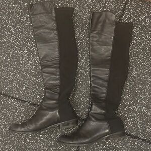 STUART WEITZMAN Black Leather Knee-High Boots